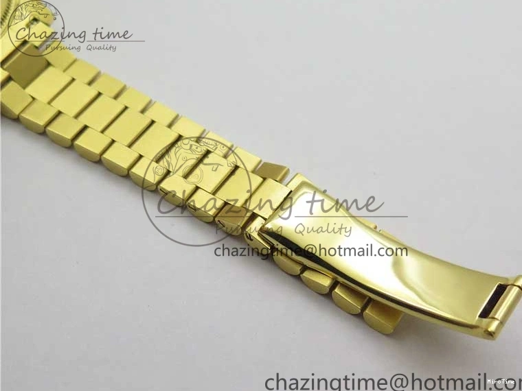 MiroTime 0305 Versatile Daydate 278288 31mm YG EWF Best Edition Green Malachite Dial Crystal Markers on YG President Bracelet ETA 2606